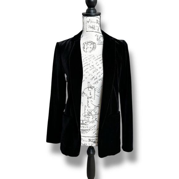 Express Women's Black Velvet Blazer Suit Jacket XXS - Picture 2 of 6